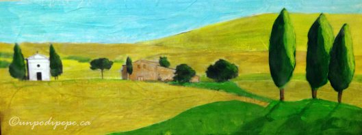 Cappella della Madonna di Vitaleta-unfinished mixed media painting