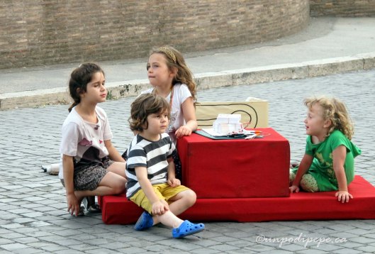 The production crew takes a break