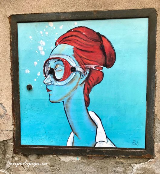 Blub Modigliani street art Lucca l'arte sa nuotare