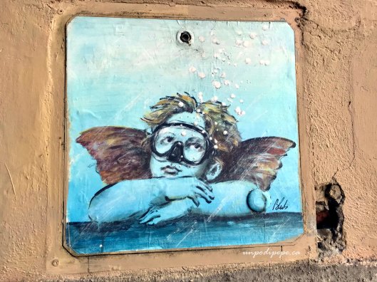 Putto Raffaello Firenze street art Blub