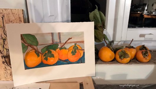 Cachi persimmon painting Casa Berti Lucca