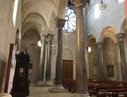Interior of the Cathedral of Troia, with a view of the 13th column
