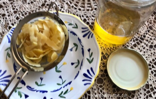 Discarded lemon peels from limoncello production